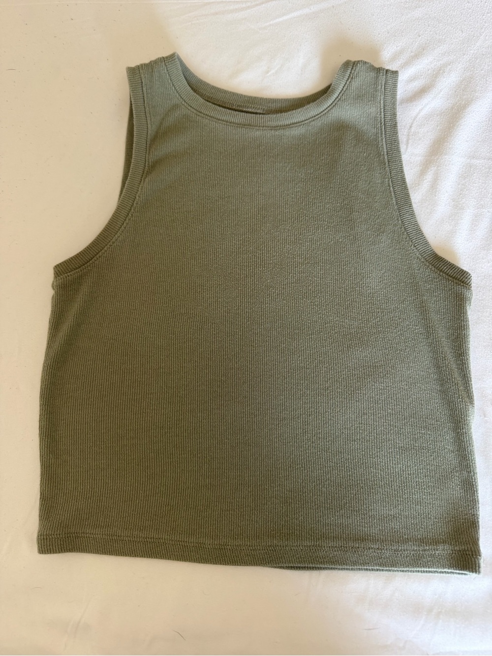 Hollister Olive Ribbed Cropped Tank